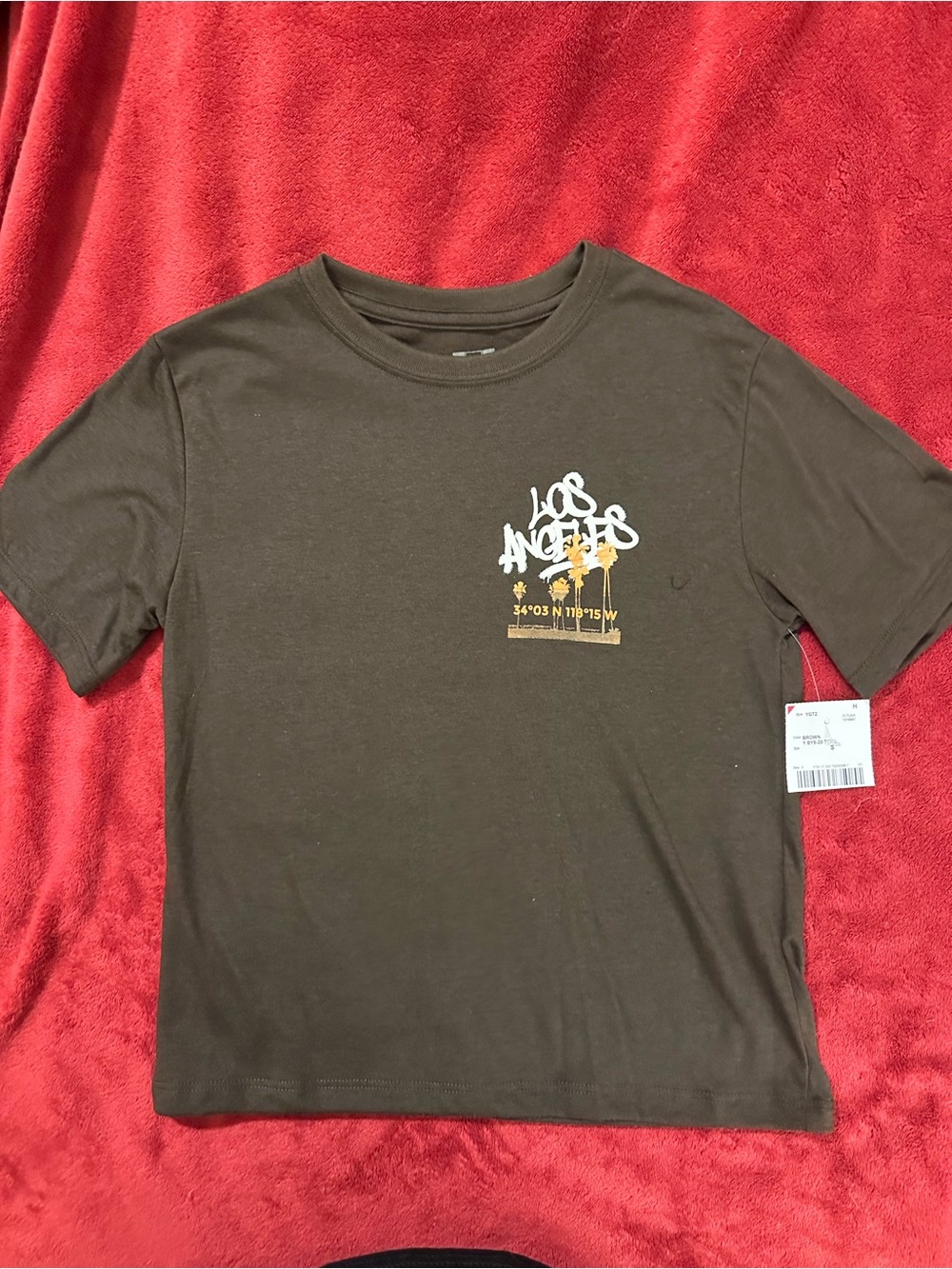 OG Hustle Boy’s Los Angeles Graphic T-Shirt – Brown Size 8
